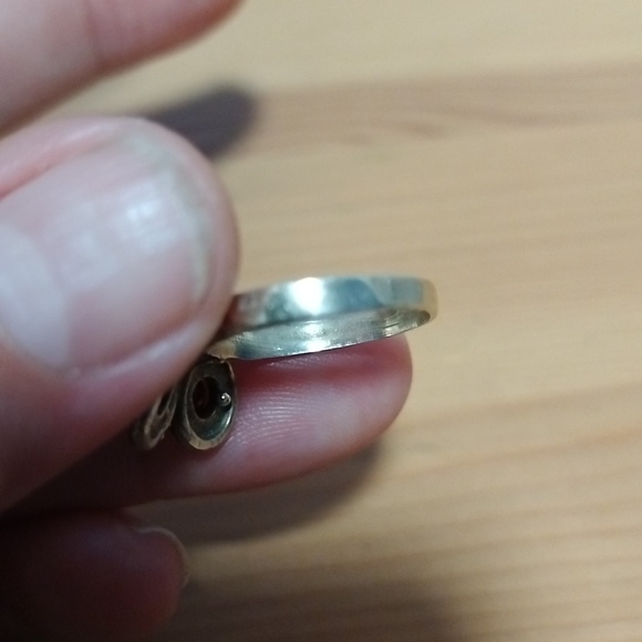 Vtg Butterfly and Garnet Sterling Silver Ring size 6 1/2 - Picture 5 of 10